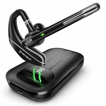 Bluetooth slušalka Techsuit "Hearyo A6L" BT 5.3 z ENC, Dual-Mic in 96h baterijo - črna