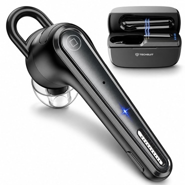 Bluetooth slušalka Techsuit "Voicera (CB3)" Bluetooth 5.1 z ENC CVC 8.0 tehnologijo in 50h baterijo - črna
