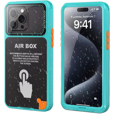 Vodoodporni ovitek ShellBox "AirBox" IP68 za iPhone 12 / 12 Pro / 13 / 13 Pro / 14 / 14 Pro / 15 / 15 Pro / 16 - blue