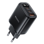 Stenski 30W polnilec Yesido "YC69" z digitalnim prikazovalnikom, 1x USB-A, 2x USB-C - črn