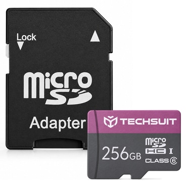 Pomnilniška kartica Techsuit "THCM27" MicroSDHC Class 6 256GB z adapterjem - vijoličen