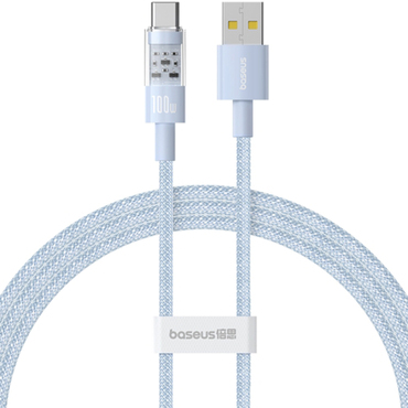 Polnilni in podatkovni 100W USB-A v USB-C kabel Baseus "Gem" - 1m - galaxy blue