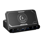 Brezžična 160W polnilna postaja Blitzwolf "BW-S27" 2x USB-A, 4x USB-C, 15W - black