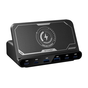 Brezžična 160W polnilna postaja Blitzwolf "BW-S27" 2x USB-A, 4x USB-C, 15W - black