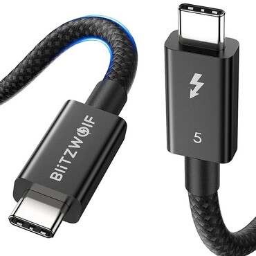 Polnilni in podatkovni 240W USB-C v USB-C kabel BlitzWolf "BW-HDC8" - 80Gbps - 0.5m - black
