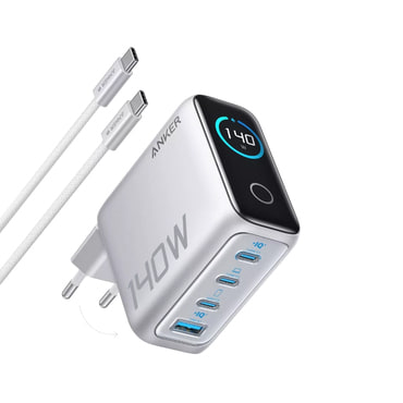 Stenski 140W polnilec Anker "B2697G41" 3x USB-C z USB-C kablom - gray