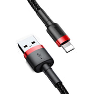 Polnilni in podatkovni USB-A v Lightning kabel Baseus "Cafule CALKLF-C19" - 480Mbps - 1.5A - 2m - red black