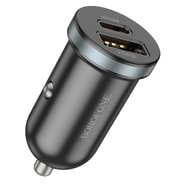 Avtomobilski 30W polnilec Borofone "BZ22" 1x USB, 1x USB-C, PD, QC3.0 - črn