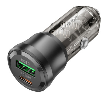 Avtomobilski 38W polnilec Borofone "Journey BZ25" PD20W, QC3.0, 2x USB - črn