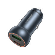 Avtomobilski 30W polnilec Borofone "BZ32A" 2x USB, PD/QC - siv