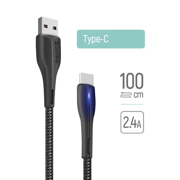 Polnilni in podatkovni USB-A v USB-C kabel ColorWay "CW-CBUC034-BK" - 480Mbps - 1m - black