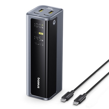 145W Power bank Baseus "EnerGeek GP12" 20800mAh z USB-C PD3.0 kablom in prikazovalnikom - grey