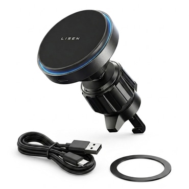 Magnetno avtomobilsko držalo Lisen "YL0225070006" z brezžičnim polnjenjem 15W - black