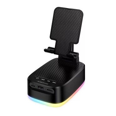 Bluetooth zvočnik Borofone "Marea BR200" Bluetooth 6.0, 3v1 z držalom za telefon in power bankom, 1500mAh - črn