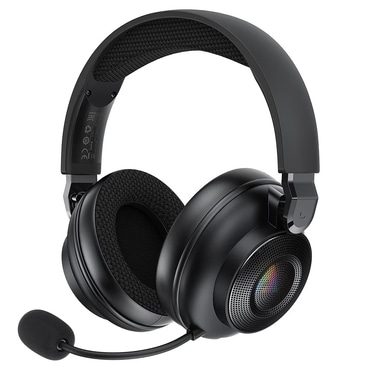 Bluetooth Over-Ear slušalke Acefast "H15" BT 6.0 z RGB osvetlitvijo, ENC tehnologijo in 1000mAh baterijo - black