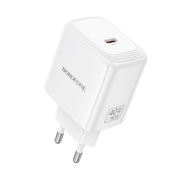 Stenski 40W polnilec Borofone "Fuente BN33" USB-C, GaN tehnologija - bel