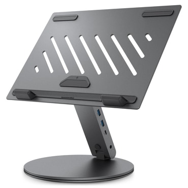 Hub postaja Spigen "LD204H (AMP08885)" 2x USB-A, 3x USB-C, HDMI, 360° rotacija, nastavljiv - silver