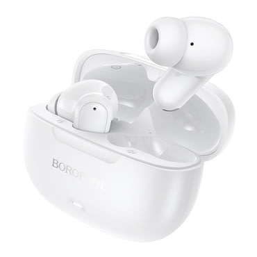 Bluetooth slušalke Borofone "Mellow BW96" BT 6.0 z ANC in ENC tehnologijo, 4h avtonomijo - bel
