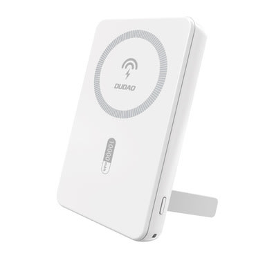 Power bank Dudao"K14S Plus" 20W 10000mAh MagSafe za brezžično polnjenje 15W + USB-C / USB-A, stojalo - bel