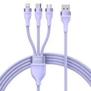 Polnilni in podatkovni 100W USB-A v USB-C, Lightning, Micro-USB kabel Baseus "Flash Series 2" - 480Mbps - 1.2m - purple