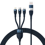 Polnilni in podatkovni 100W USB v 2x USB-C, Lightning, Micro-USB kabel Baseus "Flash Series 2" - 1.2m - blue