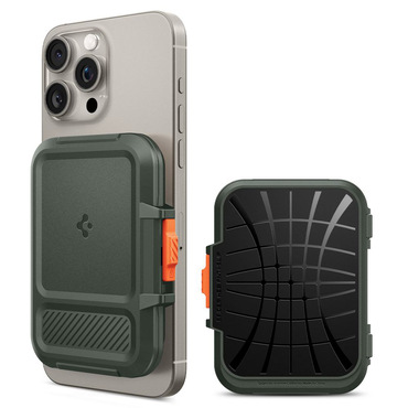 Magnetna denarnica Spigen "Lock Fit MagSafe" za kartice/gotovino - military green
