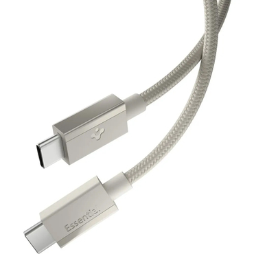 Polnilni in podatkovni 60W USB-C v USB-C kabel Spigen "EB6015CC" - 480Mbps - 1.5m - natural titanium