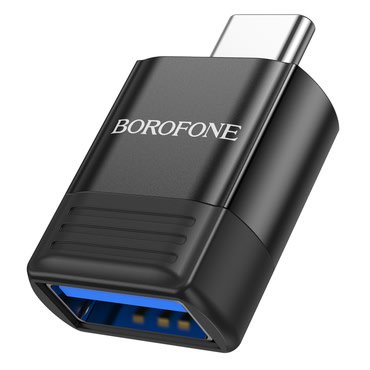 USB-C v USB-A OTG adapter Borofone "BV18" 4A, polnjenje in prenos podatkov - black