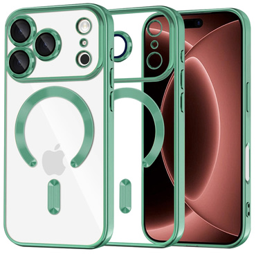 Ovitek Techsuit "Luxury Crystal MagSafe" za iPhone 17 Pro Max / 18 Pro Max - light green