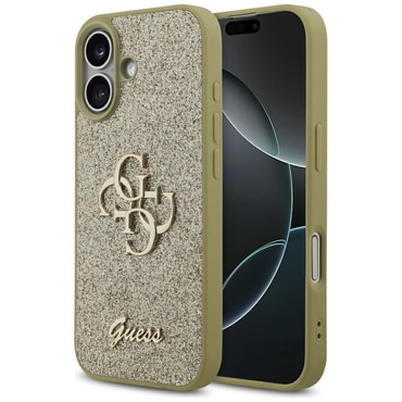 Premium ovitek Guess "Fixed Glitter Big 4G" za iPhone 17 - gold