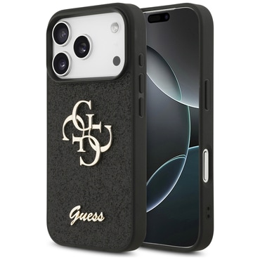 Premium ovitek Guess "Fixed Glitter Big 4G" za iPhone 17 Pro Max - black