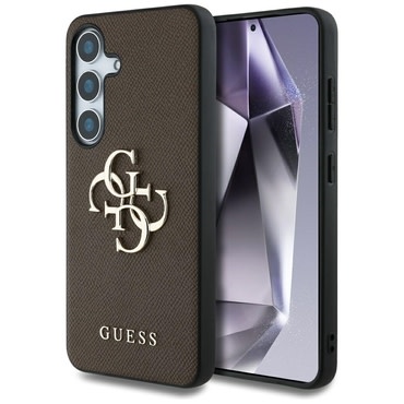 Ovitek Guess "Hardcase 4G Grained Big and Classic Logo" za Samsung Galaxy S25 - brown