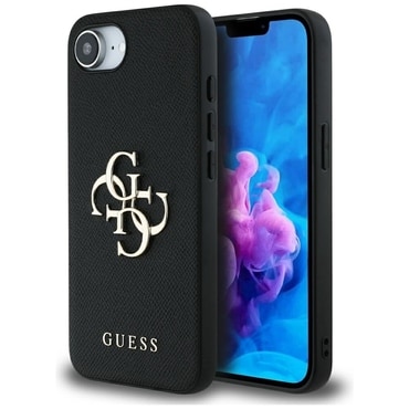 Ovitek Guess "Hardcase 4G Grained Big and Classic Logo" za iPhone 16e / iPhone 17e - black