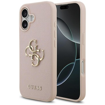 Ovitek Guess "Hardcase 4G Grained Big and Classic Logo" za iPhone 17 - pink