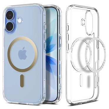 Ovitek Spigen "Ultra Hybrid Mag" za iPhone 17 - clear/gold
