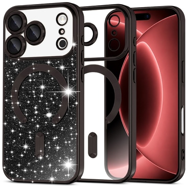 TPU gel ovitek Techsuit "Luxury Glitter MagSafe" za iPhone 17 Pro Max / 18 Pro Max - black
