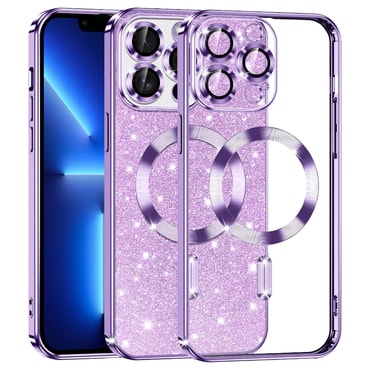 TPU gel ovitek Techsuit "Luxury Glitter MagSafe" za iPhone 13 Pro Max - light purple
