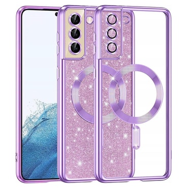 TPU gel ovitek Techsuit "Luxury Glitter MagSafe" za Samsung Galaxy S22 - light purple