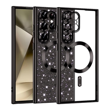 TPU gel ovitek Techsuit "Luxury Glitter MagSafe" za Samsung Galaxy S22 Ultra - black