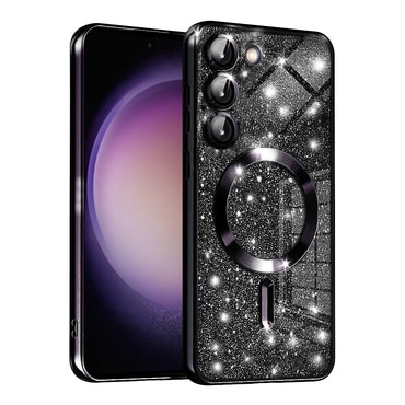 TPU gel ovitek Techsuit "Luxury Glitter MagSafe" za Samsung Galaxy S23 - black