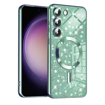 TPU gel ovitek Techsuit "Luxury Glitter MagSafe" za Samsung Galaxy S23 Plus - light green
