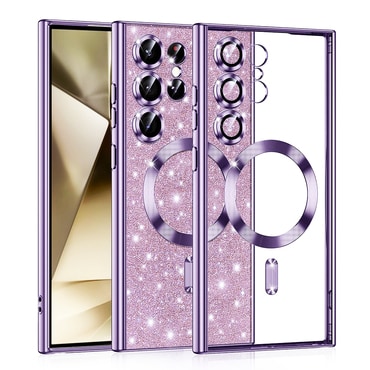 TPU gel ovitek Techsuit "Luxury Glitter MagSafe" za Samsung Galaxy S24 Ultra - light purple