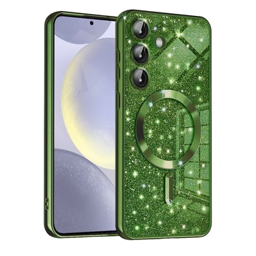 TPU gel ovitek Techsuit "Luxury Glitter MagSafe" za Samsung Galaxy S24 Plus - deep green