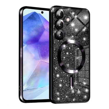 TPU gel ovitek Techsuit "Luxury Glitter MagSafe" za Samsung Galaxy A55 - black