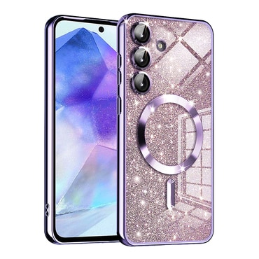 TPU gel ovitek Techsuit "Luxury Glitter MagSafe" za Samsung Galaxy A55 - light purple