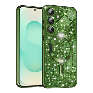 TPU gel ovitek Techsuit "Luxury Glitter MagSafe" za Samsung Galaxy S25 Plus - deep green