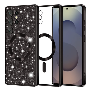 TPU gel ovitek Techsuit "Luxury Glitter MagSafe" za Samsung Galaxy S25 Ultra - black