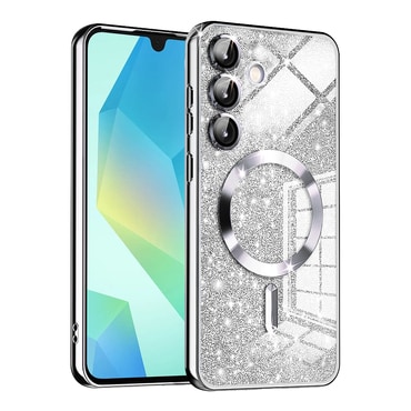 TPU gel ovitek Techsuit "Luxury Glitter MagSafe" za Samsung Galaxy A16 4G / 5G - silver