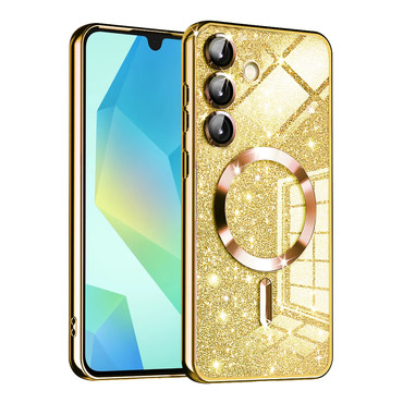 TPU gel ovitek Techsuit "Luxury Glitter MagSafe" za Samsung Galaxy A16 4G / 5G - gold