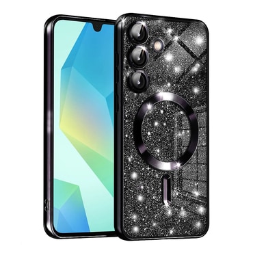 TPU gel ovitek Techsuit "Luxury Glitter MagSafe" za Samsung Galaxy A16 4G / 5G - black